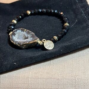 Elegant Black and Gold Bracelet